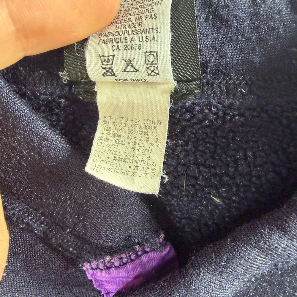 Patagonia Capilene Henley Mens Medium Navy Blue Vintage 90s Fleece Pullover - Picture 5 of 9